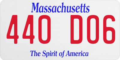 MA license plate 440DO6