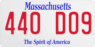MA license plate 440DO9