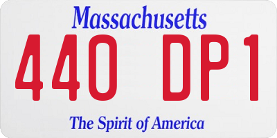 MA license plate 440DP1
