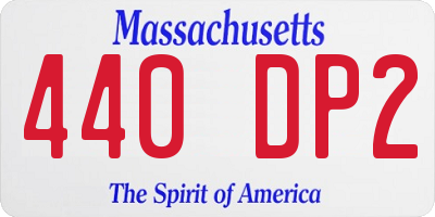 MA license plate 440DP2