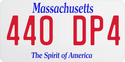MA license plate 440DP4