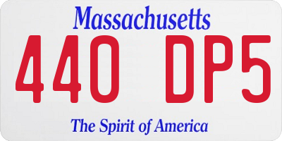MA license plate 440DP5
