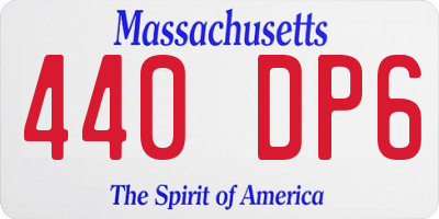 MA license plate 440DP6