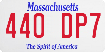 MA license plate 440DP7