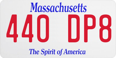 MA license plate 440DP8