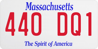 MA license plate 440DQ1