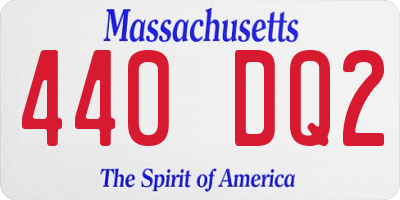 MA license plate 440DQ2