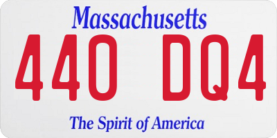 MA license plate 440DQ4