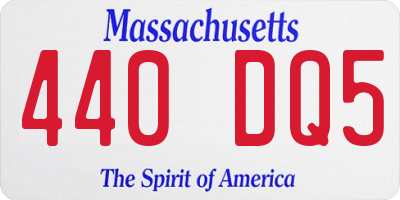 MA license plate 440DQ5