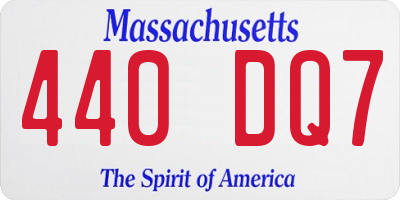 MA license plate 440DQ7