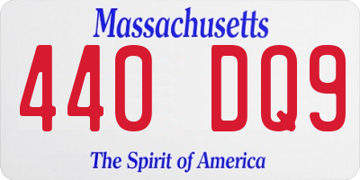 MA license plate 440DQ9