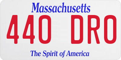 MA license plate 440DR0