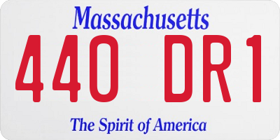 MA license plate 440DR1