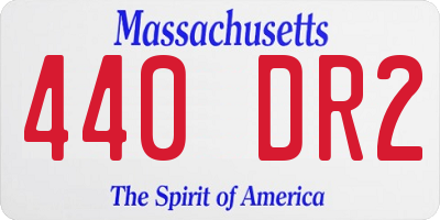 MA license plate 440DR2