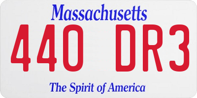 MA license plate 440DR3