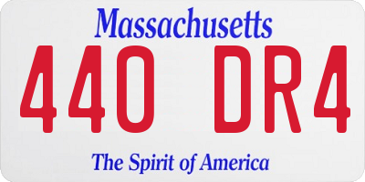 MA license plate 440DR4