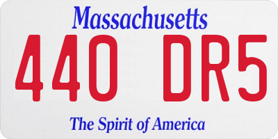 MA license plate 440DR5