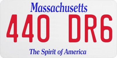 MA license plate 440DR6