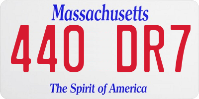 MA license plate 440DR7