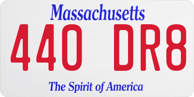 MA license plate 440DR8