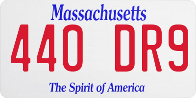 MA license plate 440DR9