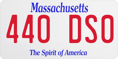 MA license plate 440DS0