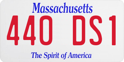 MA license plate 440DS1
