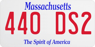 MA license plate 440DS2