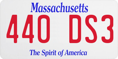 MA license plate 440DS3