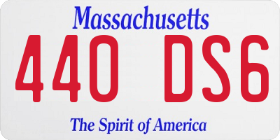 MA license plate 440DS6