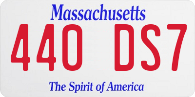 MA license plate 440DS7