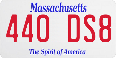 MA license plate 440DS8