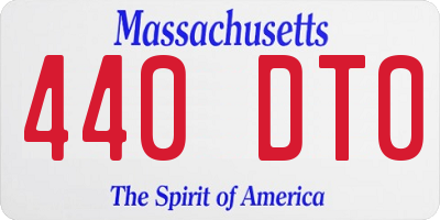 MA license plate 440DT0