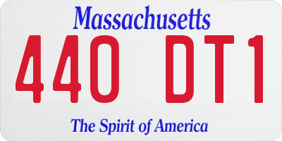 MA license plate 440DT1