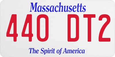 MA license plate 440DT2
