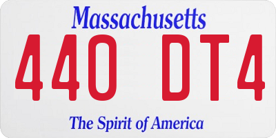 MA license plate 440DT4