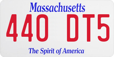 MA license plate 440DT5