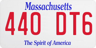 MA license plate 440DT6
