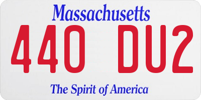 MA license plate 440DU2