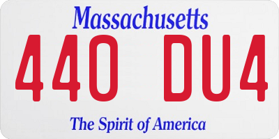 MA license plate 440DU4