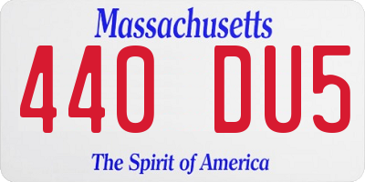 MA license plate 440DU5