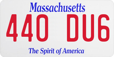 MA license plate 440DU6