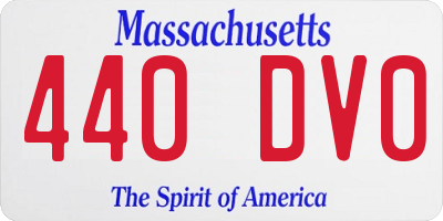 MA license plate 440DV0