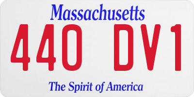 MA license plate 440DV1