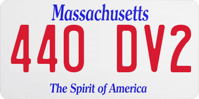 MA license plate 440DV2