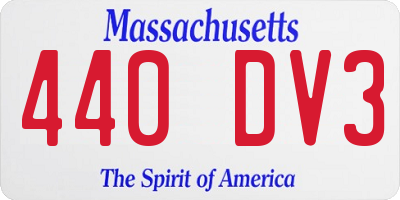 MA license plate 440DV3