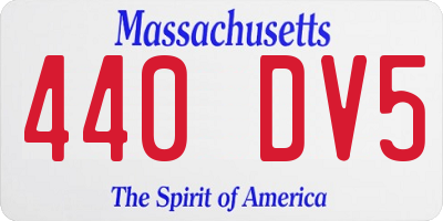 MA license plate 440DV5