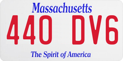 MA license plate 440DV6