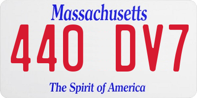 MA license plate 440DV7