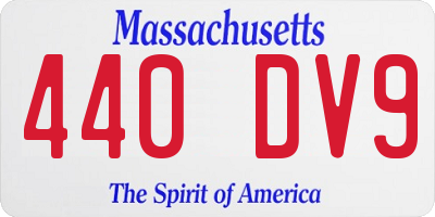 MA license plate 440DV9